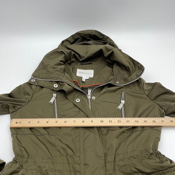 BCBGENERATION Hooded Utility Full Zip Jacket Womens Size S Full Zip Lightweight - Picture 5 of 7